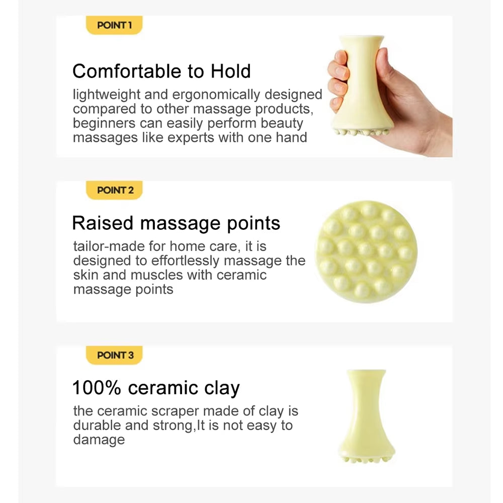 Ceramic Gua Sha Massage Tool Face and Body Guasha Lymphatic Muscle Relief Massage Guasha Board